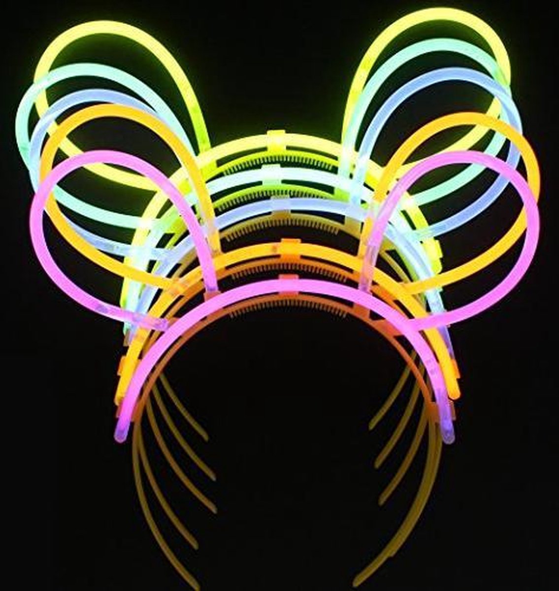 GLOW BUNNY DIADEEM 3st Glowsticks connectors |Glow Konijn oren MagieQ